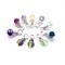 Rainbow Fluorite Charms, 10 pieces, Tiny Faceted Gemstone Bead Dangles, Adorabilities